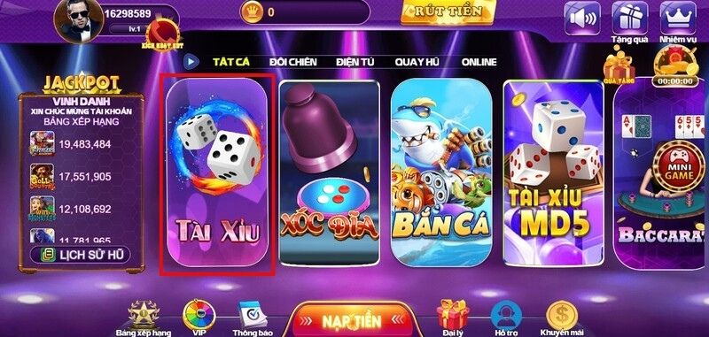 Trò chơi tài xỉu 68 game bài thu hút lượng người chơi lớn